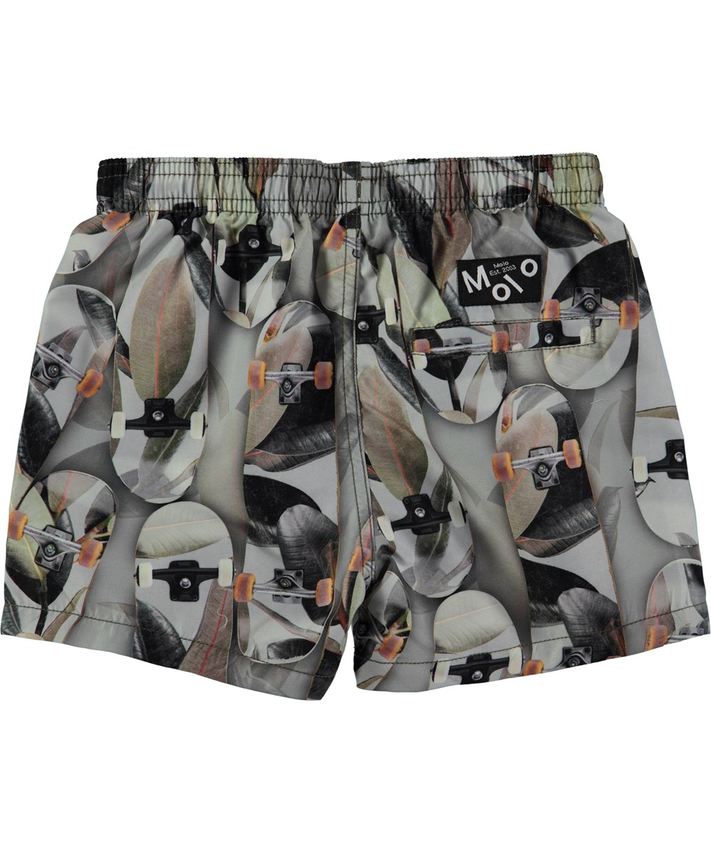 Niko - Skateboard Camouflage - Korte zwemshort met digitale skateboard print 
