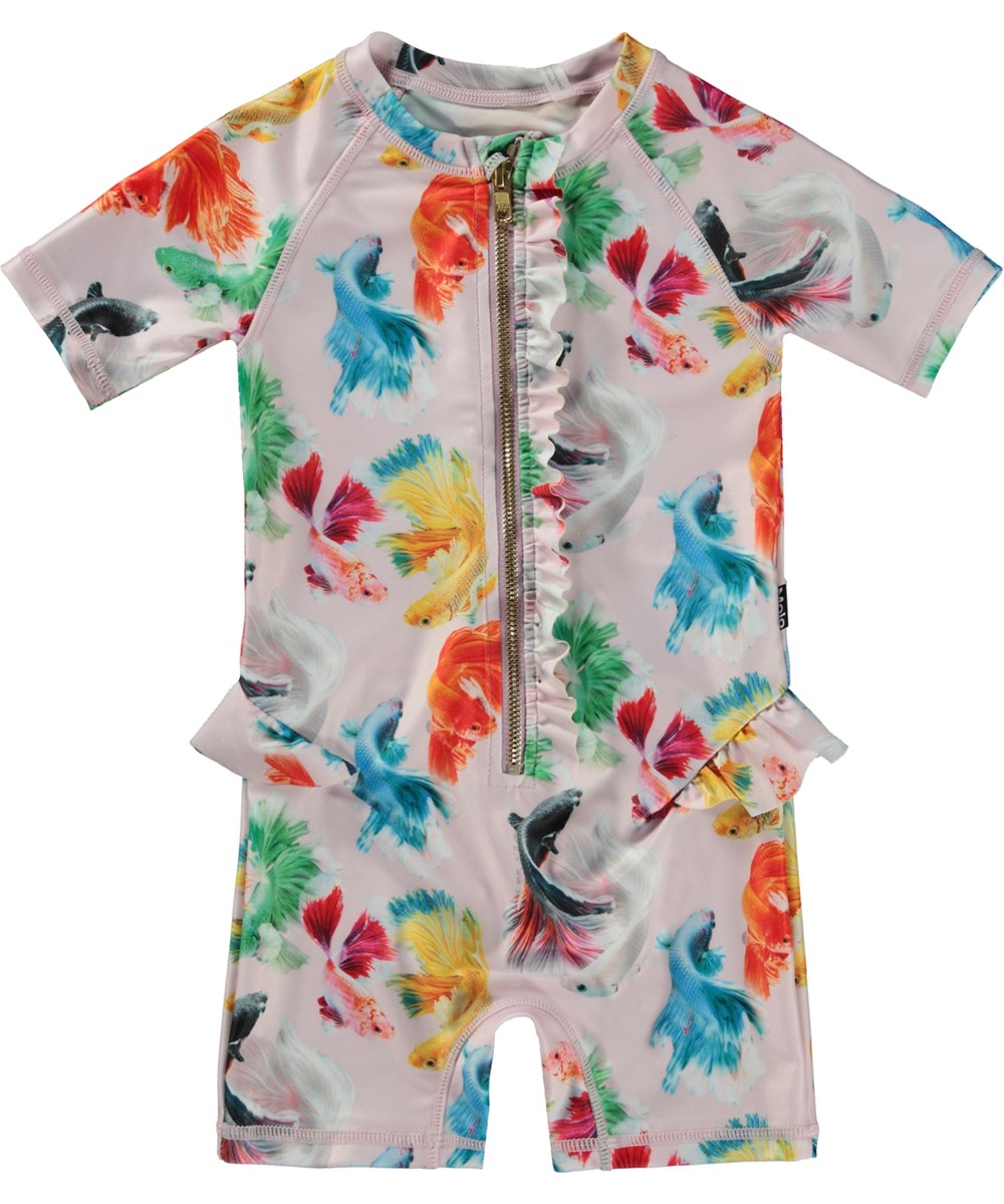 Nolu - Betta Flowers - Roze zwempak met vissenprint