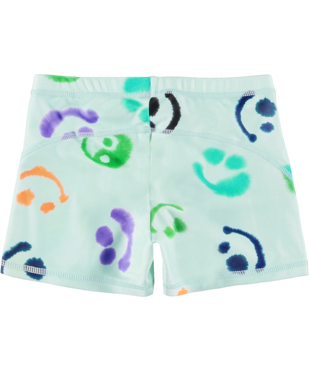 Norton - Multi Smile - Korte blauwe zwemboxer met een waterverf print
