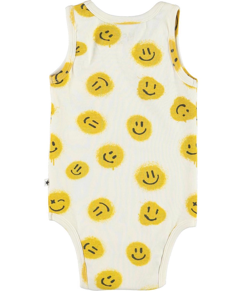 Fabulous - All Smiles - Ekologisk vit body med små smileys.