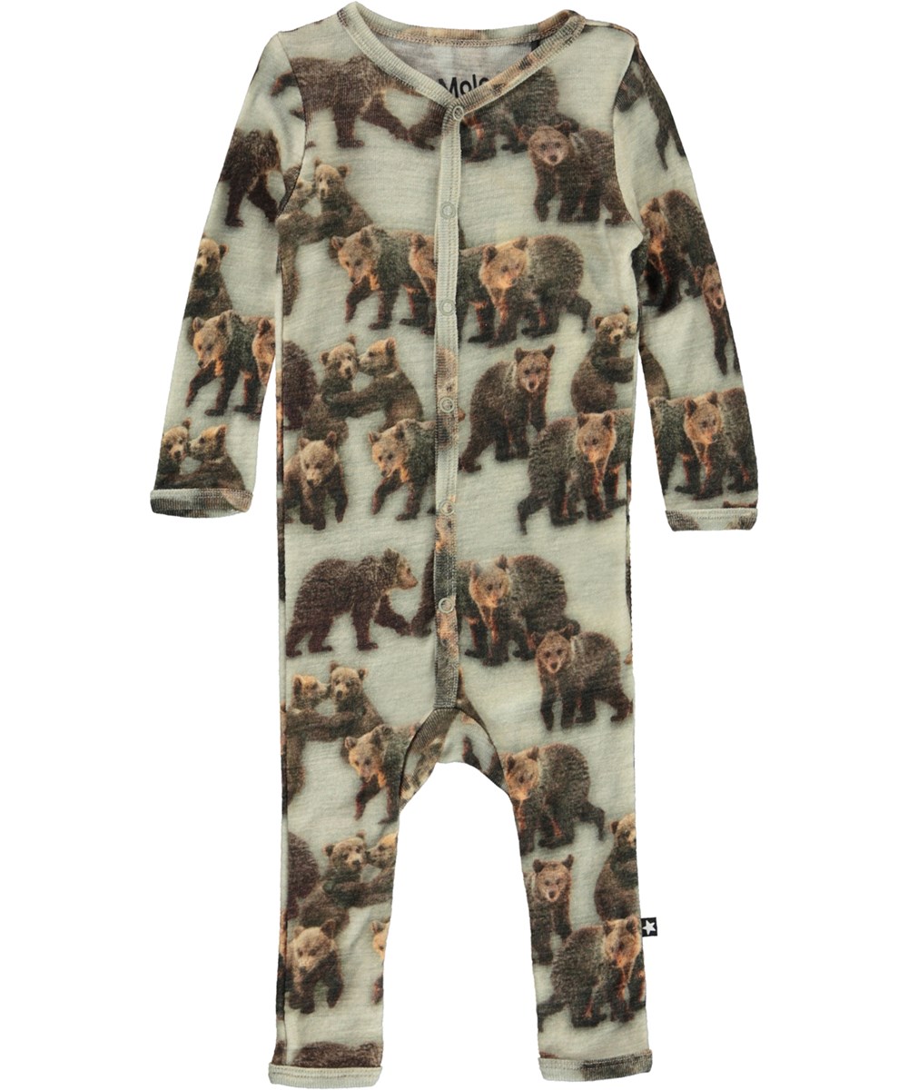 Fahari - Bear Cubs - Grå babydräkt i ull.