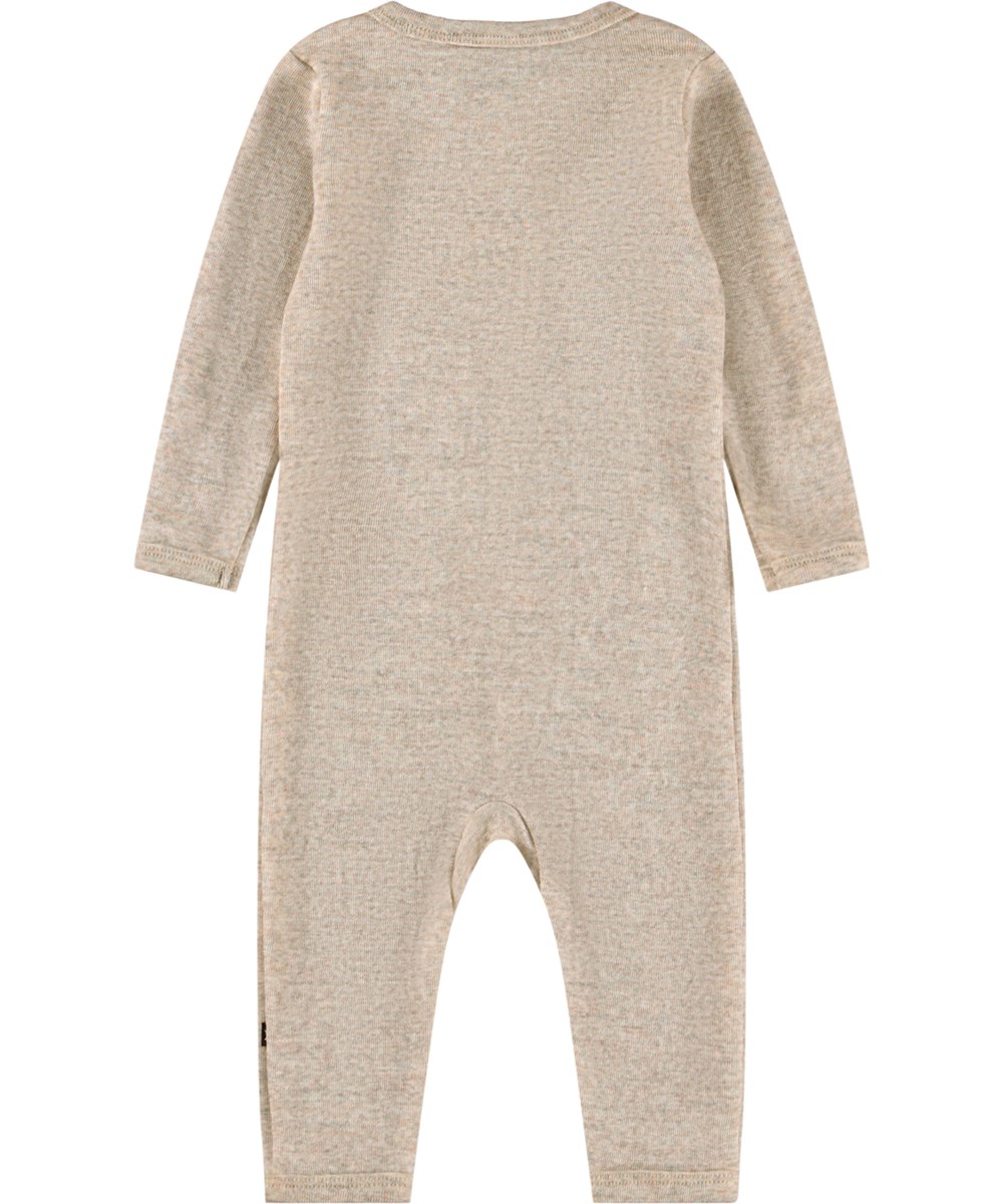 Fahari Wool - Oatmeal Melange - Beige heldräkt i Merinoull.