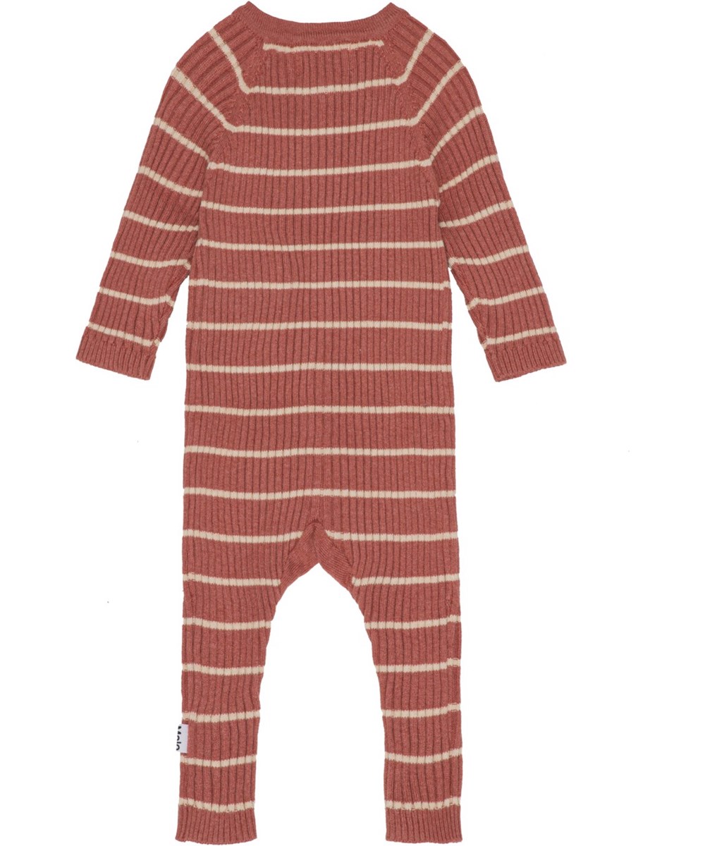 Farley - Rosy Stripe - Mörkrosa babydräkt med vreme ränder