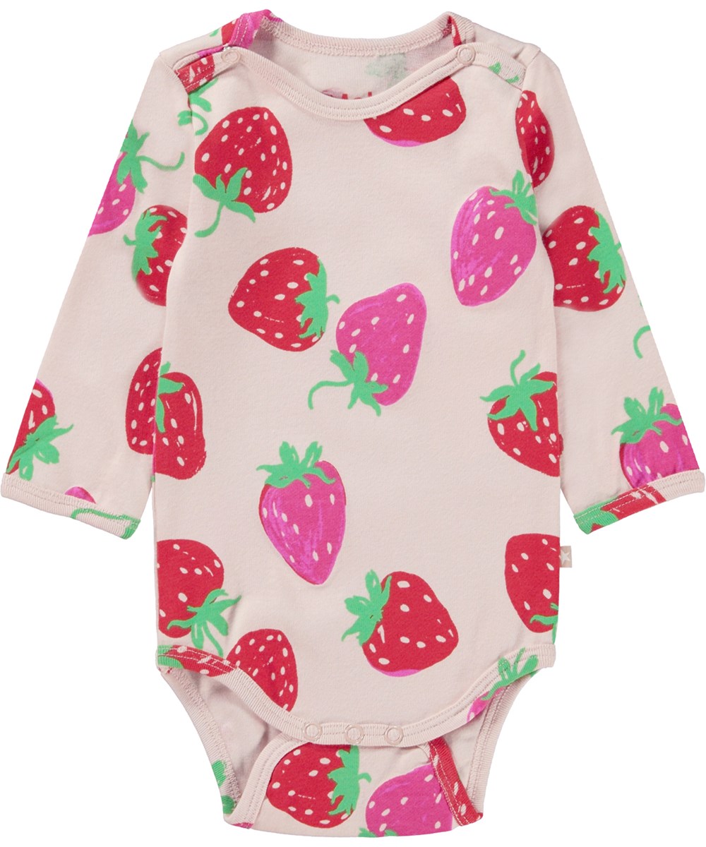 Foss 2-Pack - Pear Strawberries - 2-pack babybody med jordgubbar.