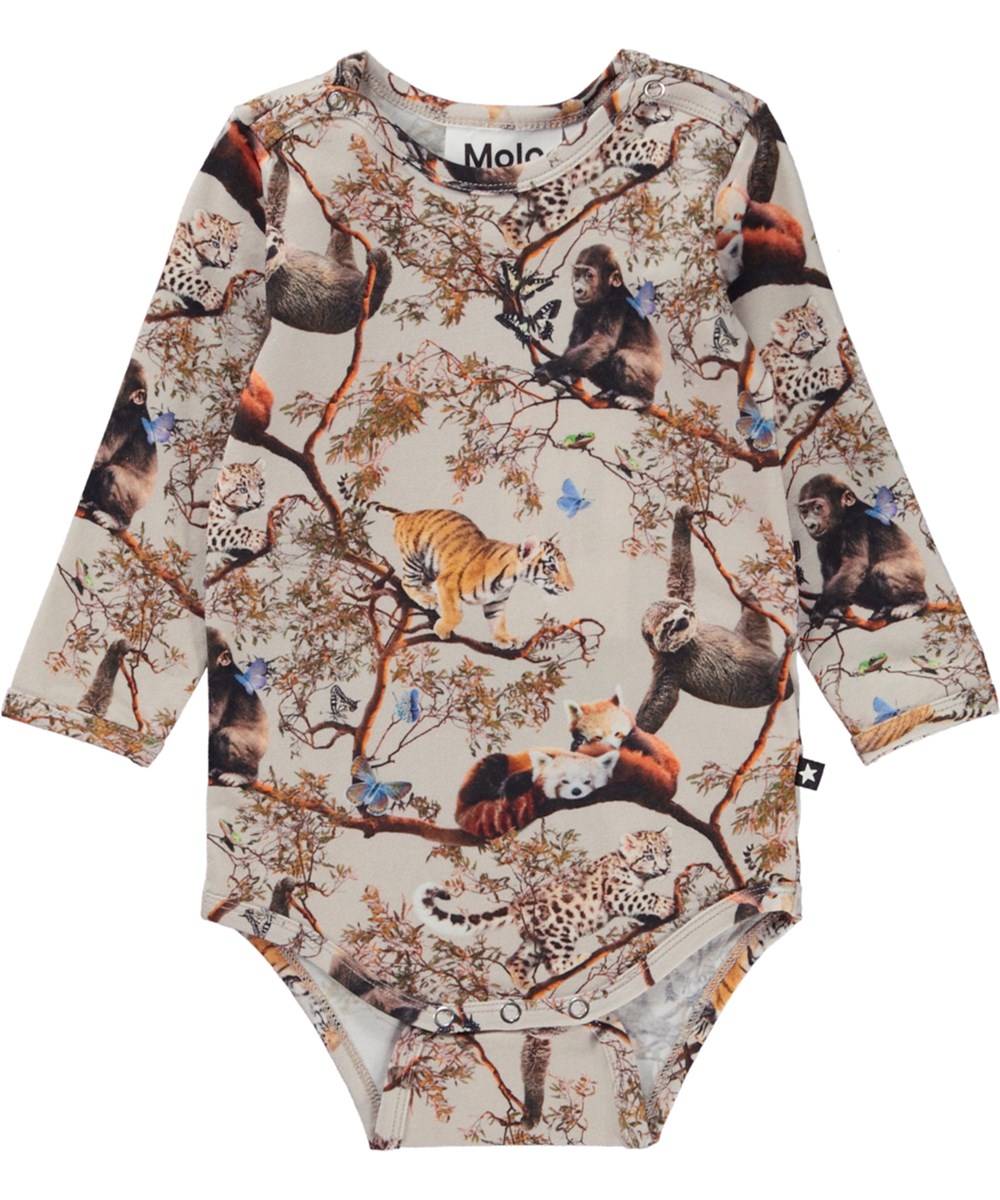 Foss - Cubs Harmony - Ekologisk rosa babybody med djur.