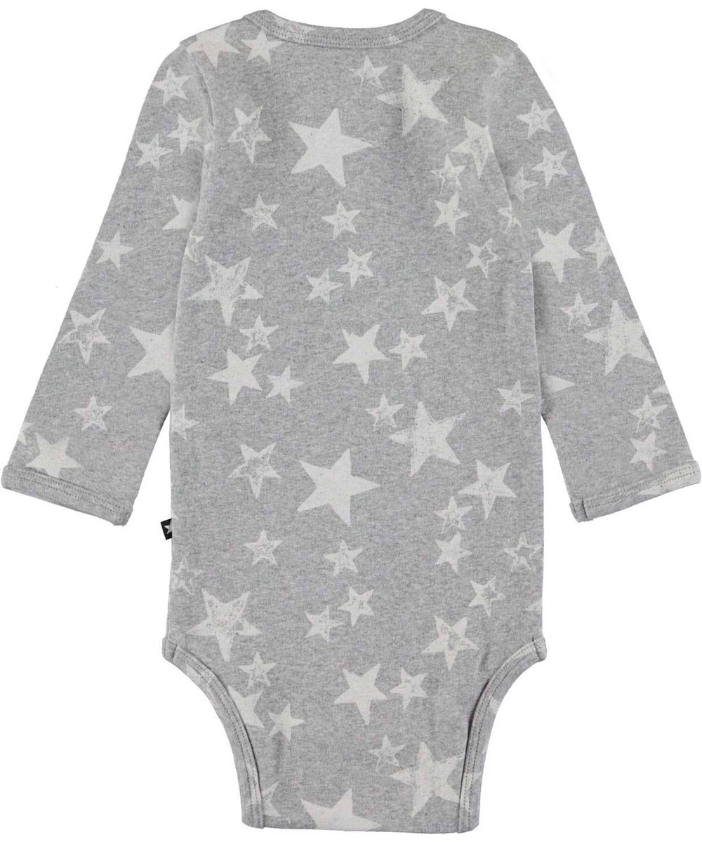 Foss - Ivory Stars - Ekologisk grå body med stjärnor.