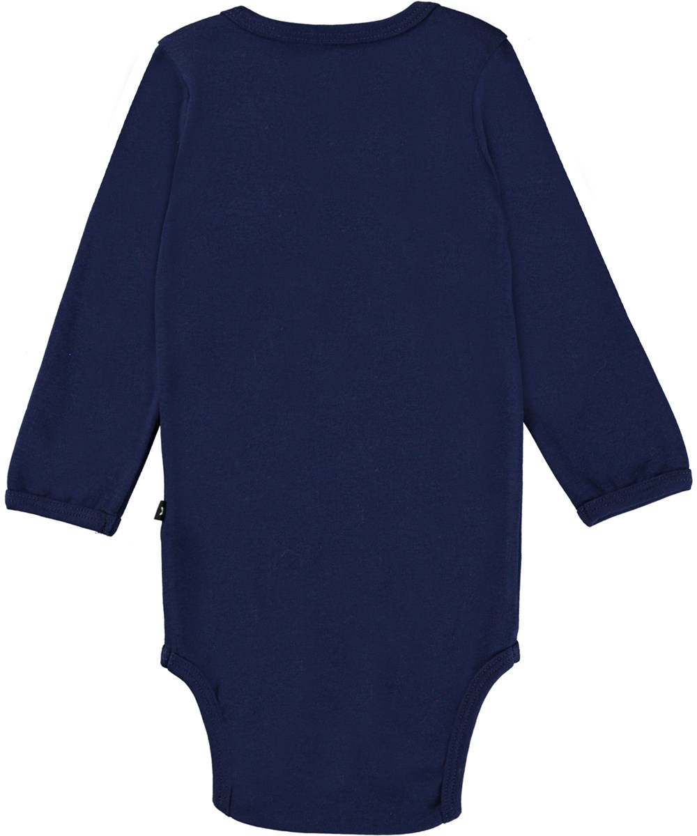 Foss - Sailor - Ekologisk mörkblå babybody med smiley.