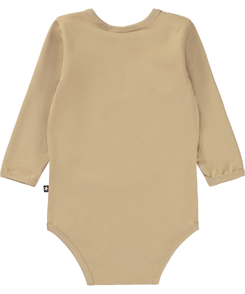 Foss - Together - Beige ekologisk babybody med tvättbjörn.