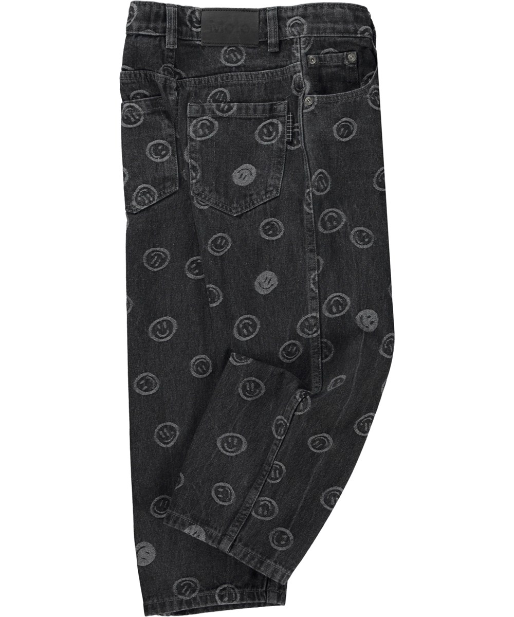 Aiden - Happiness Black - Svarta jeans med smileys. 