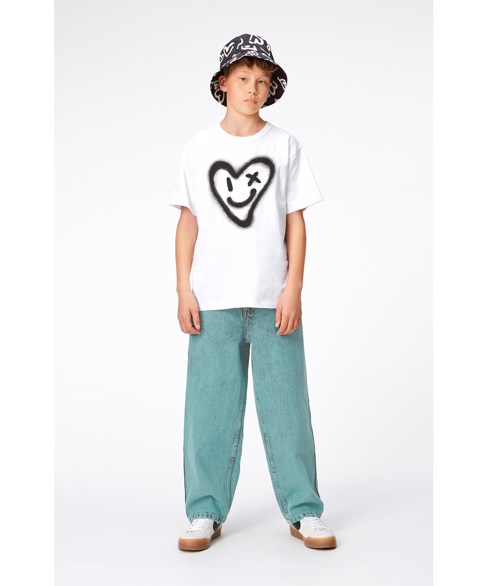 Aiden - Pacific Overdye - Unisex jeans i turkosblå tvätt.