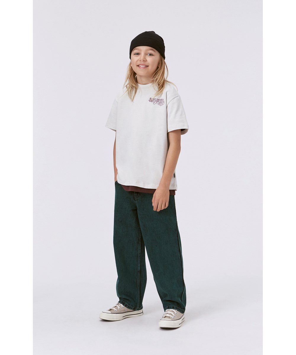 Aiden - Green Overdye - Grön jeans i en lös passform i bomull