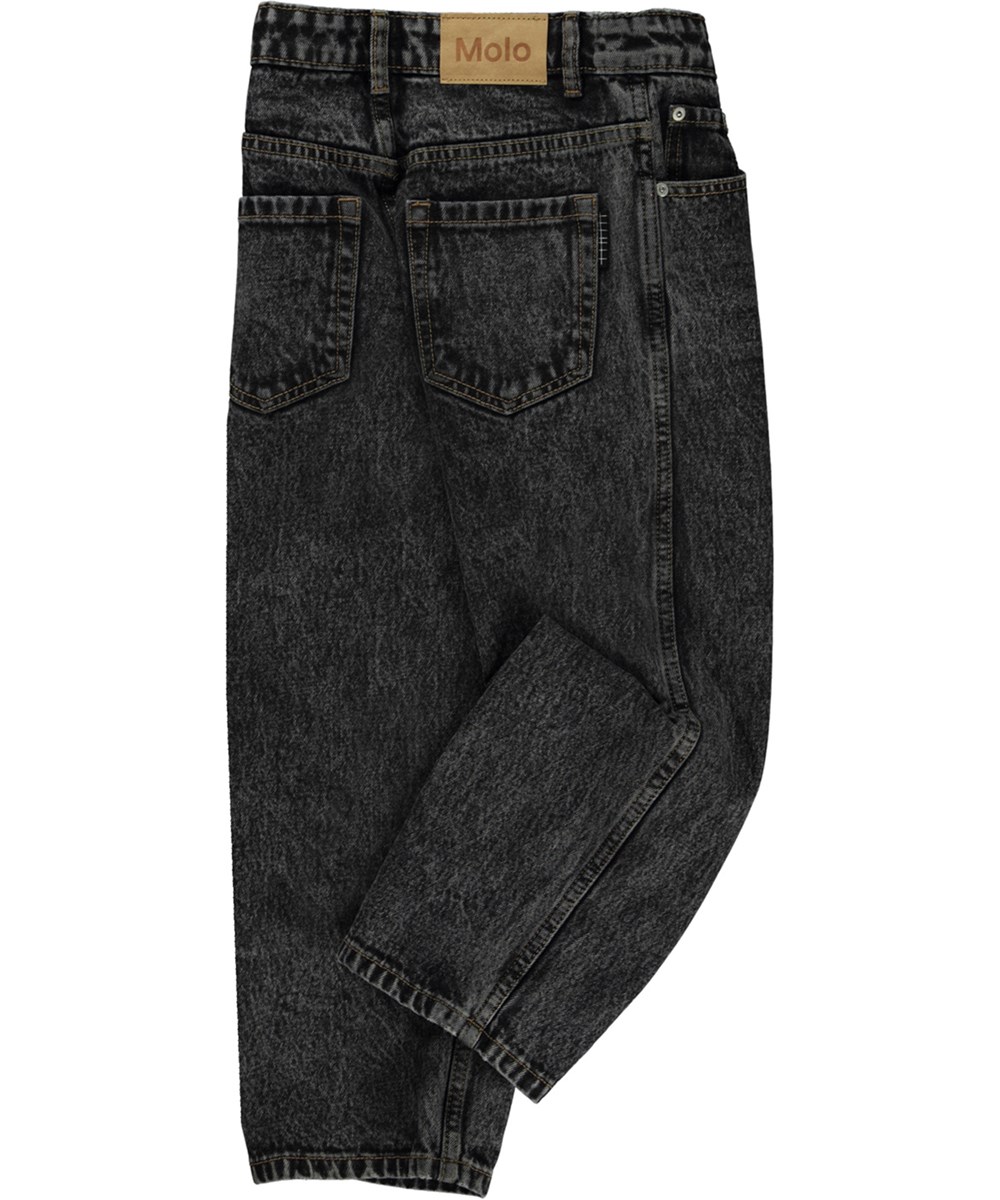 Aiden - Washed Black - Svara jeans i lös passform i ekologisk bomull.