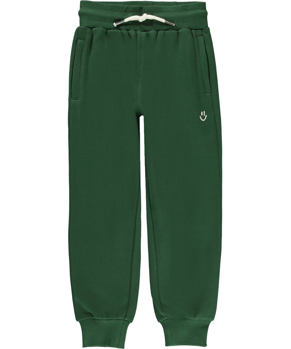 Alvar - Eden - Ekologiska gröna sweatpants med smiley.