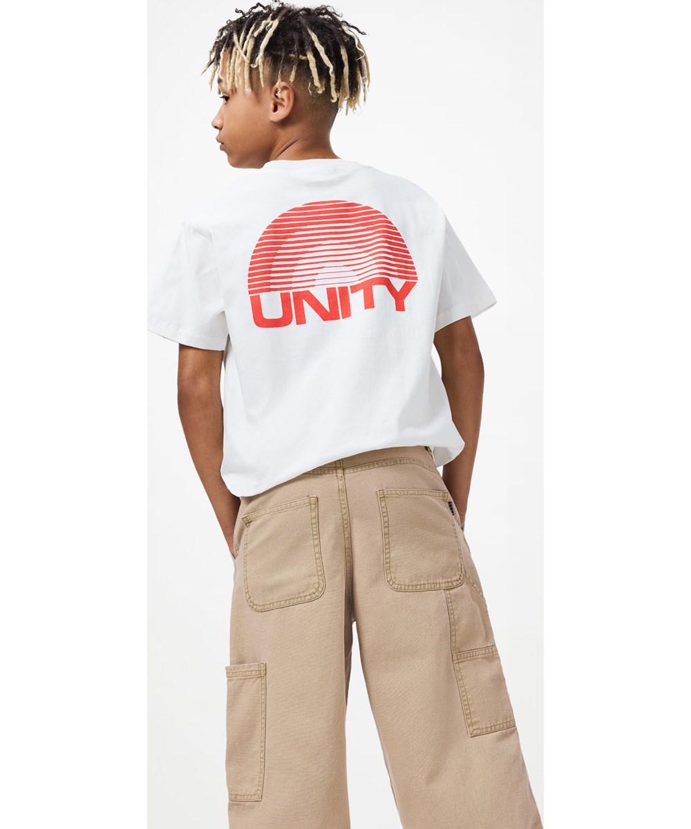 Archer - Tiger's Eye - Beige cargobyxor för barn i bomull med sidoficka