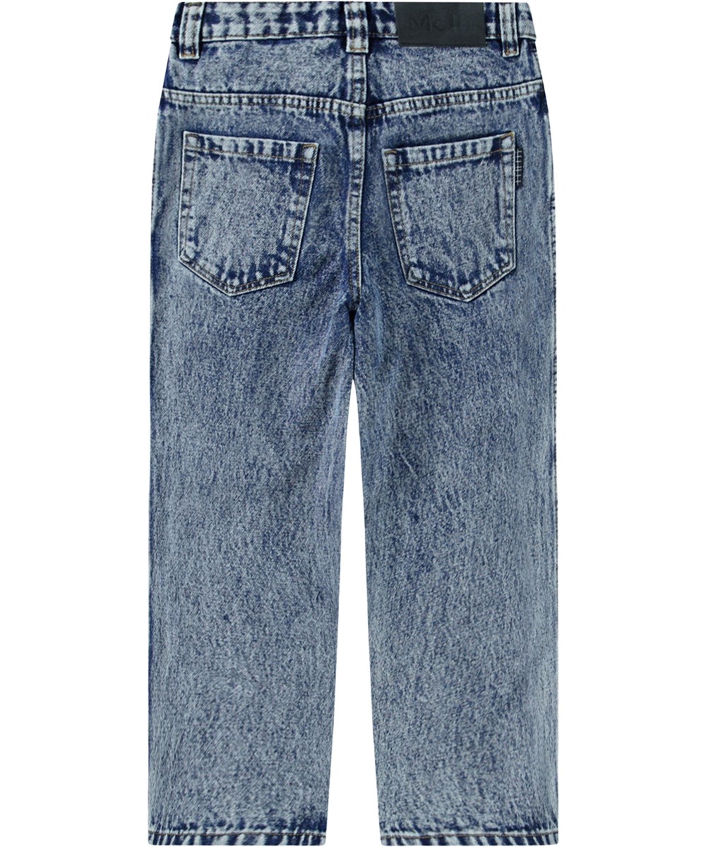 Aska - Contrast Stone - Blåa oversized jeans för barn.