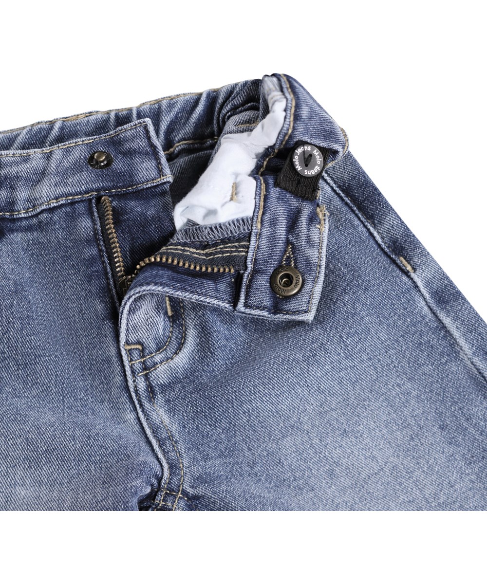 Sevan - Vintage Blue - Blå jeans för de små i ekologisk bomull med stretch