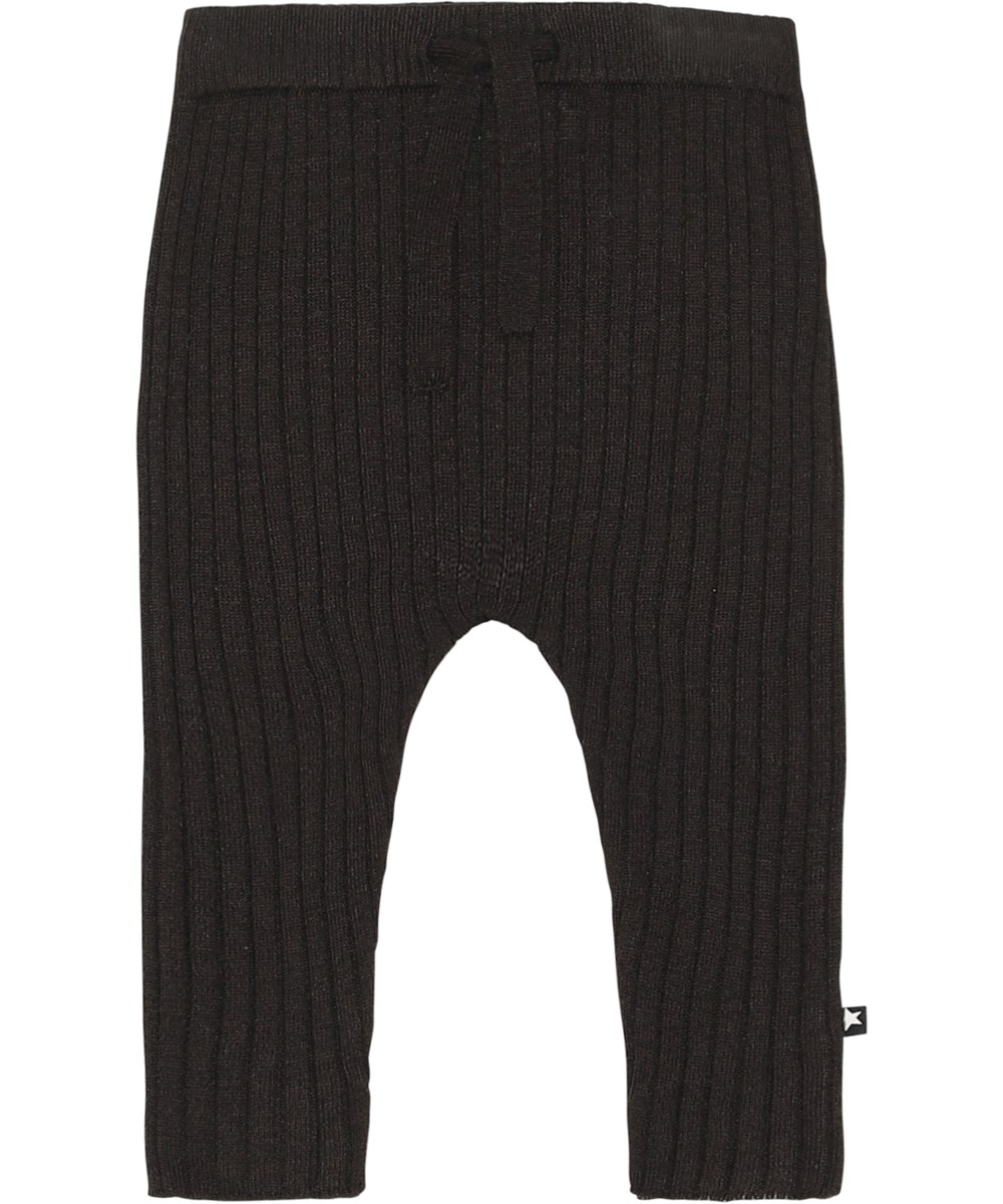 Shadow - Deep Oak - Stickade babybyxor i brun ribb.