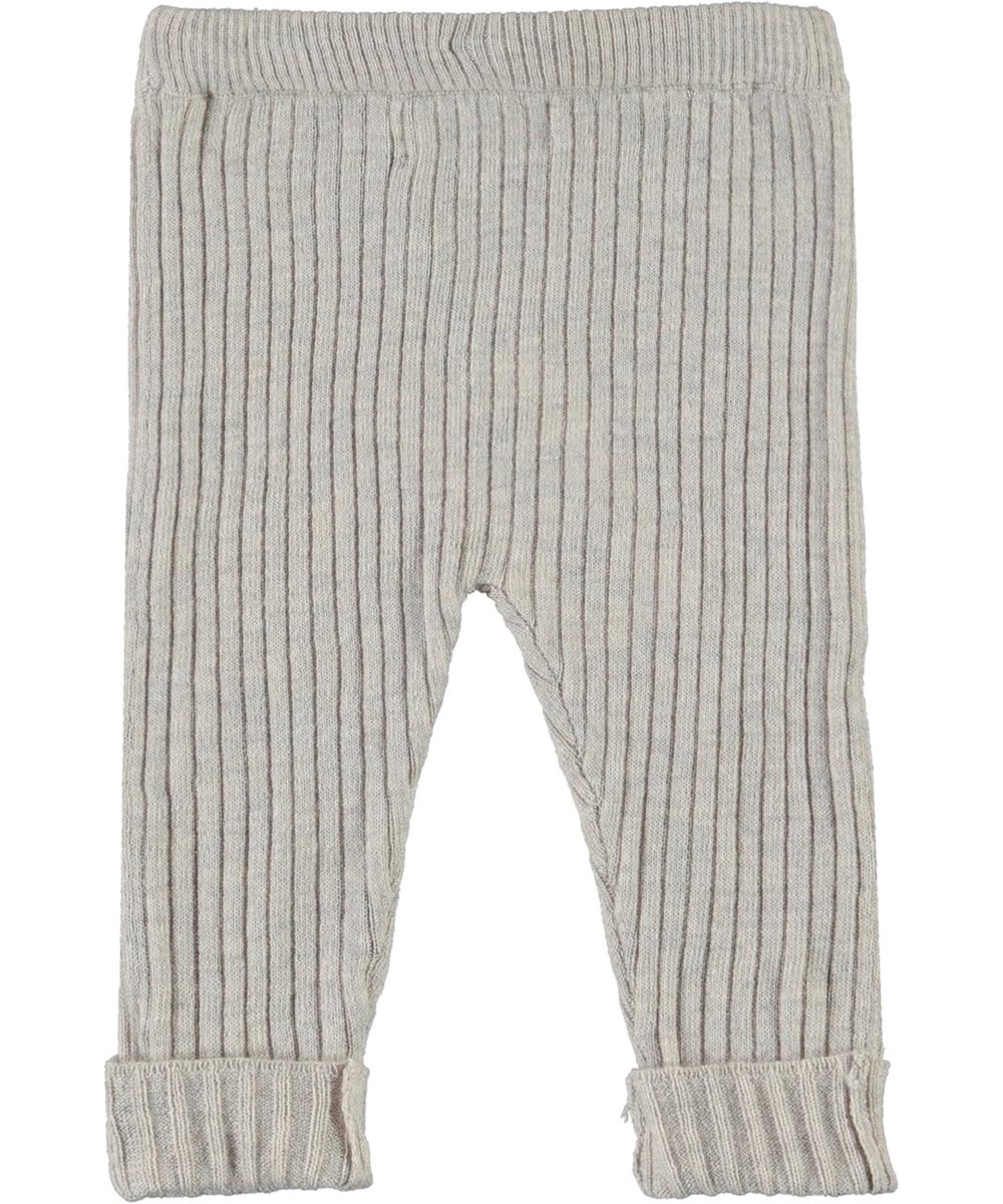 Shadow - Doeskin Melange - Gråa stickade babybyxor