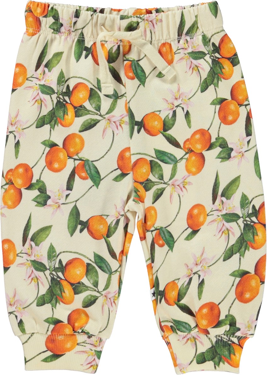 Simeon - Mini Mandarins - Ljusa baby sweatpants med mandarin.