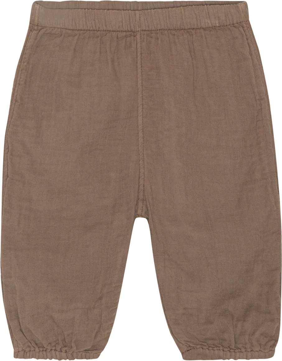 Sun - Peat - Luftiga bomullsbyxor i brun till baby.