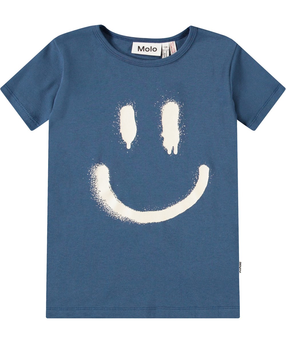 Lou US - Best Blue - Blå pyjamas med korta ärmar och ben i stretchig ekologisk bomull.