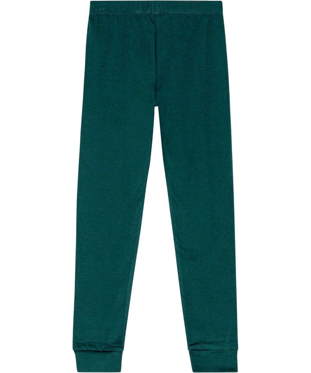 Lue - Ponderosa Pine - Mörkgrön pyjamas i ekologisk bomull med spraymålat smiletryck.