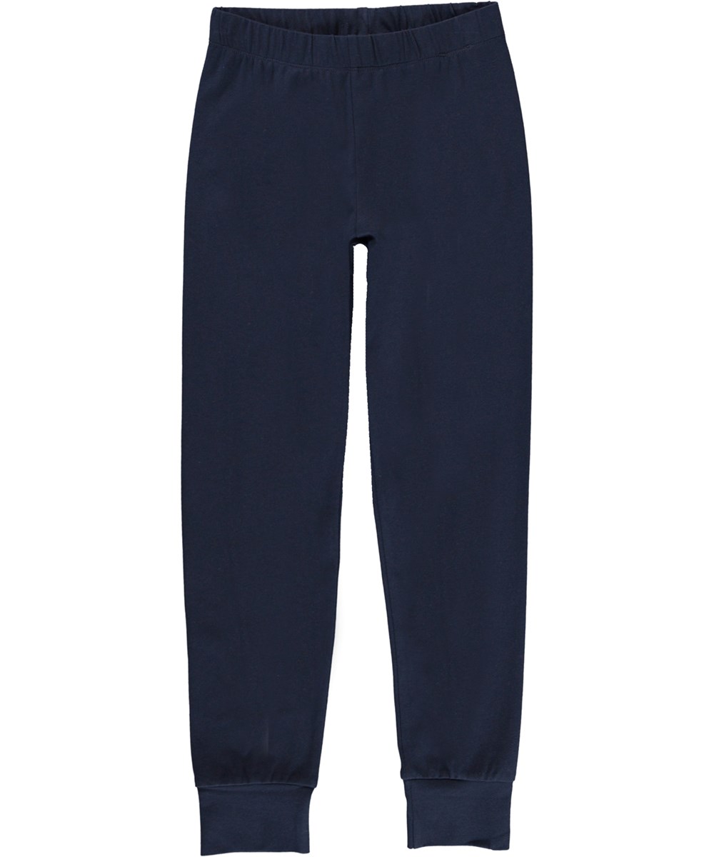 Luve - Galaxy Blue - Ekologisk blå pyjamas med smiley.