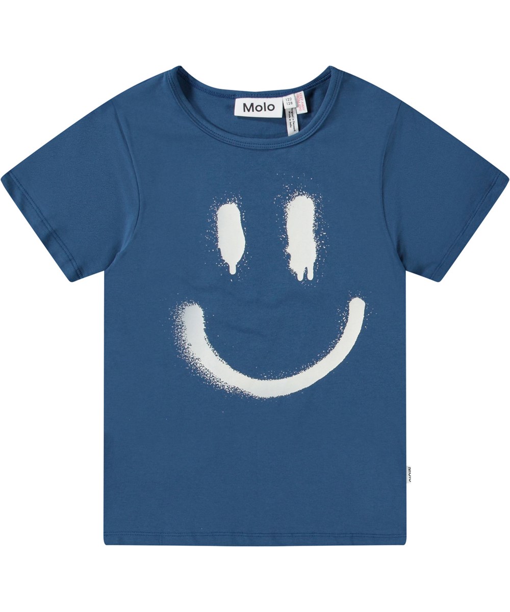 Luvis - Best Blue - Blå pyjamas med korta ärmar och ben i stretchig ekologisk bomull.