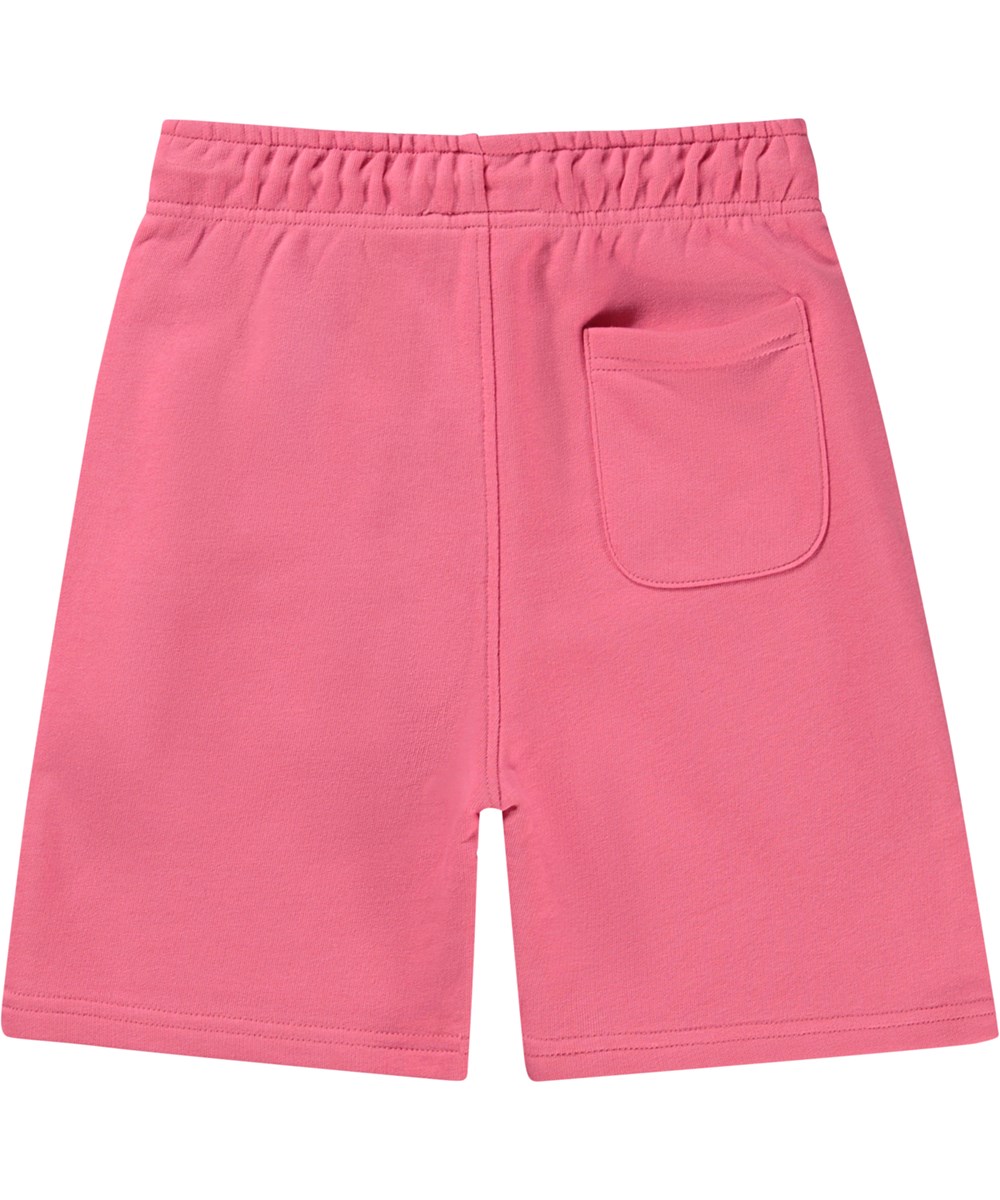 Adian - Bubblegum - Unisex shorts i rosa med broderat peacetecken.