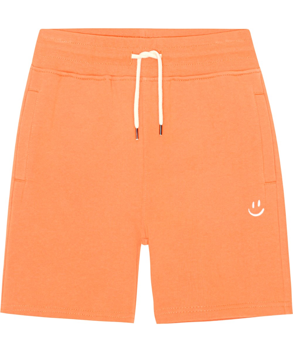 Alw - Ember - Orange baggy shorts i mjuk ekologisk bomullsjersey.