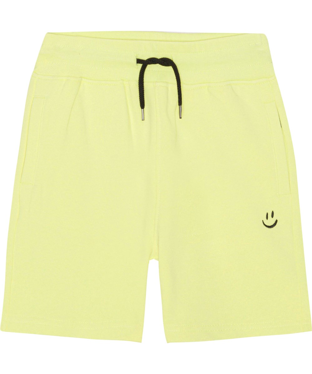 Alw - Sour Lemon - Gula baggy shorts i mjuk ekologisk bomullsjersey.