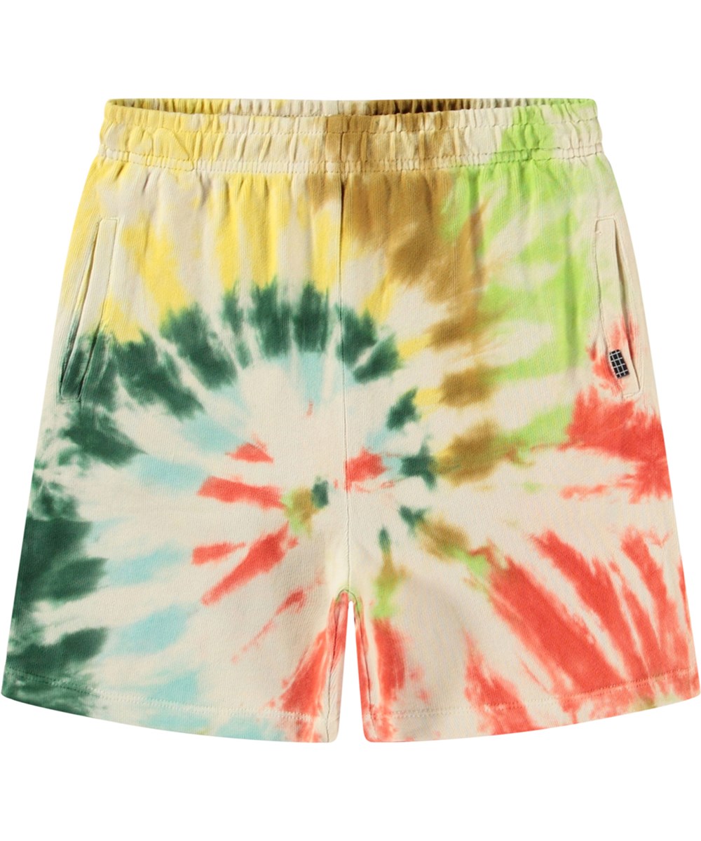 Amil - Light Colourful - Shorts i ekologisk bomullsjersey i flerfärgad tie-dye för barn.
