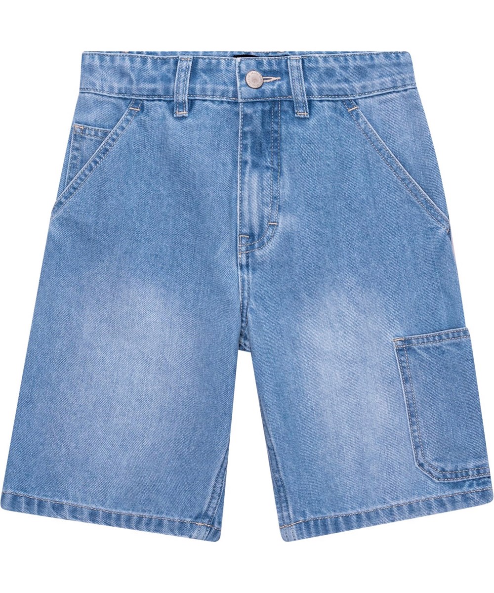 Archie - Lightblue Denim - Ljusblå knälånga jeansshorts i bomull med workwear detaljer.