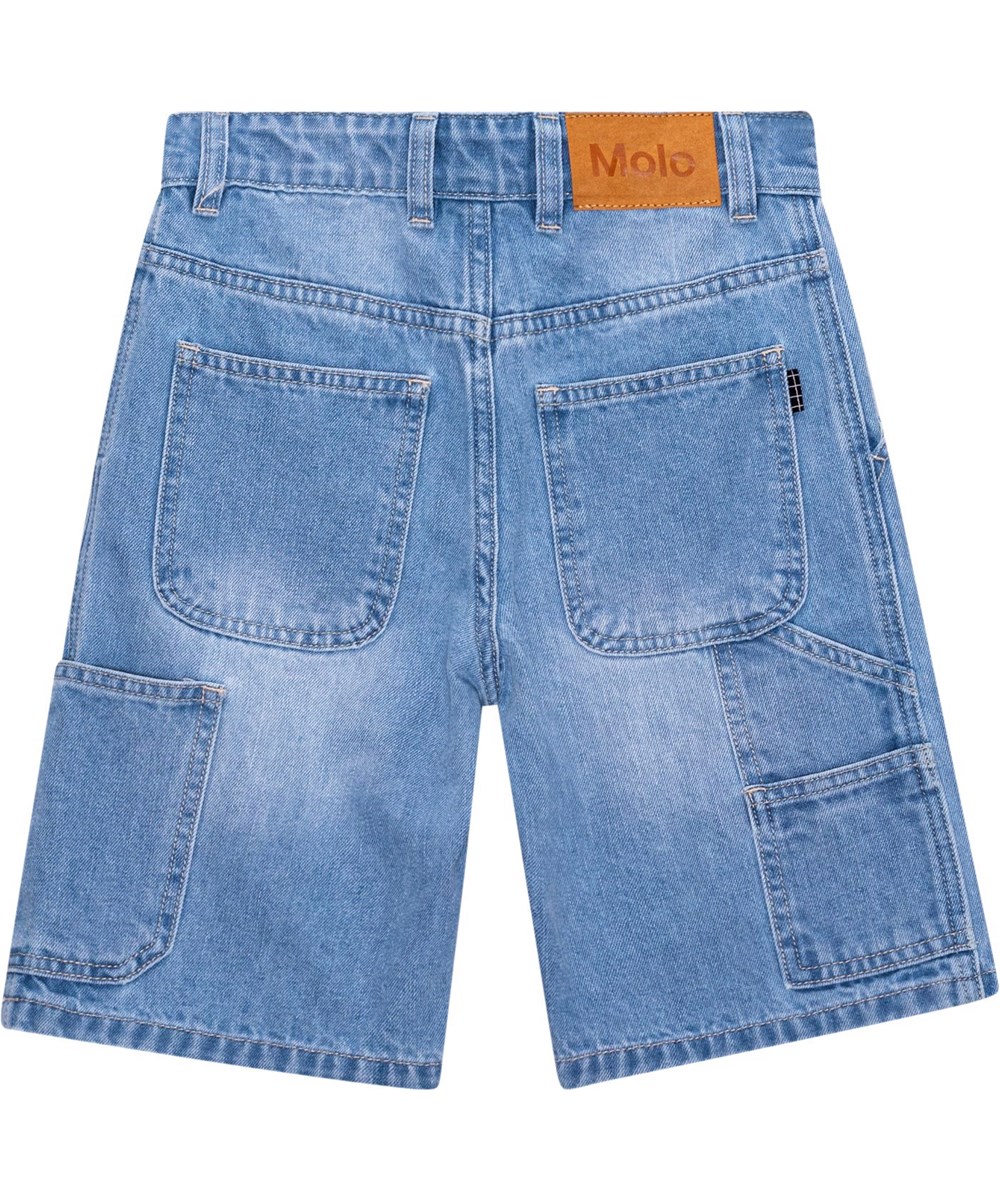 Archie - Lightblue Denim - Ljusblå knälånga jeansshorts i bomull med workwear detaljer.