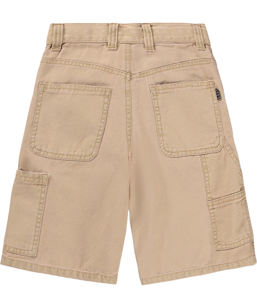 Archie - Tiger's Eye - Beige cargoshorts för barn i bomull med sidoficka
