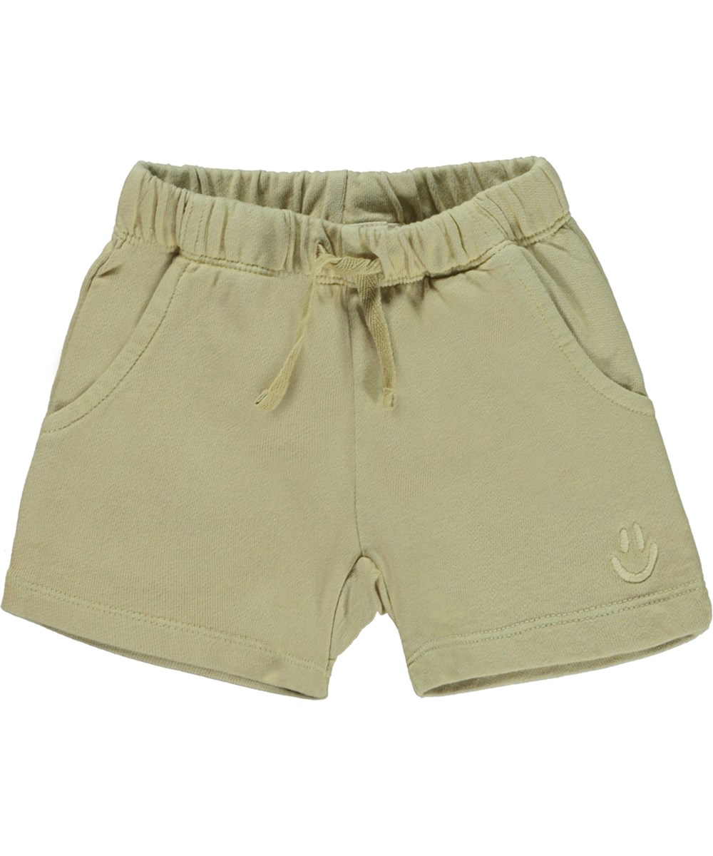 Simms - Shoots - Gröna babyshorts med broderad smiley.