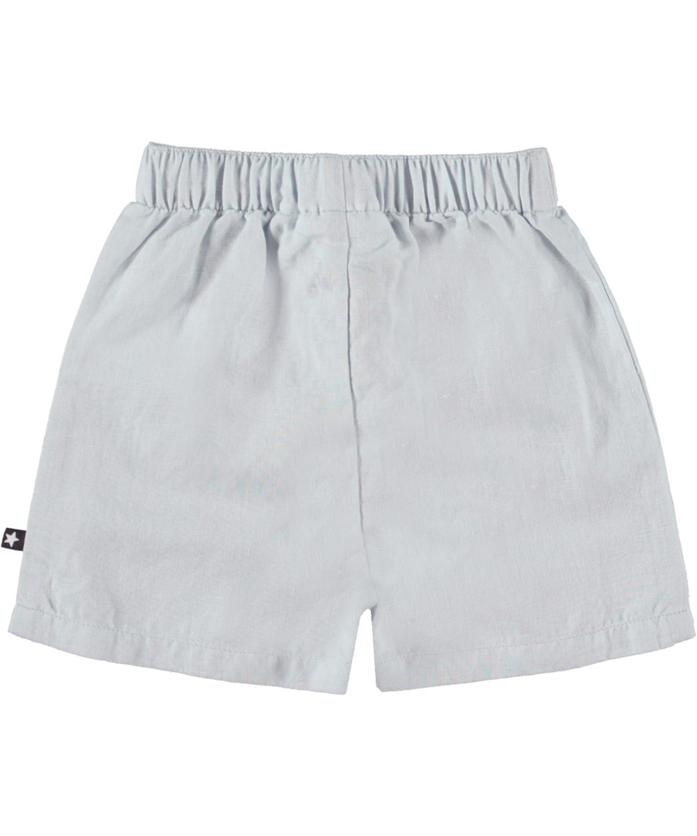 Solar - Iced Blue - Babyshorts i ljusblå i bomull och linne.
