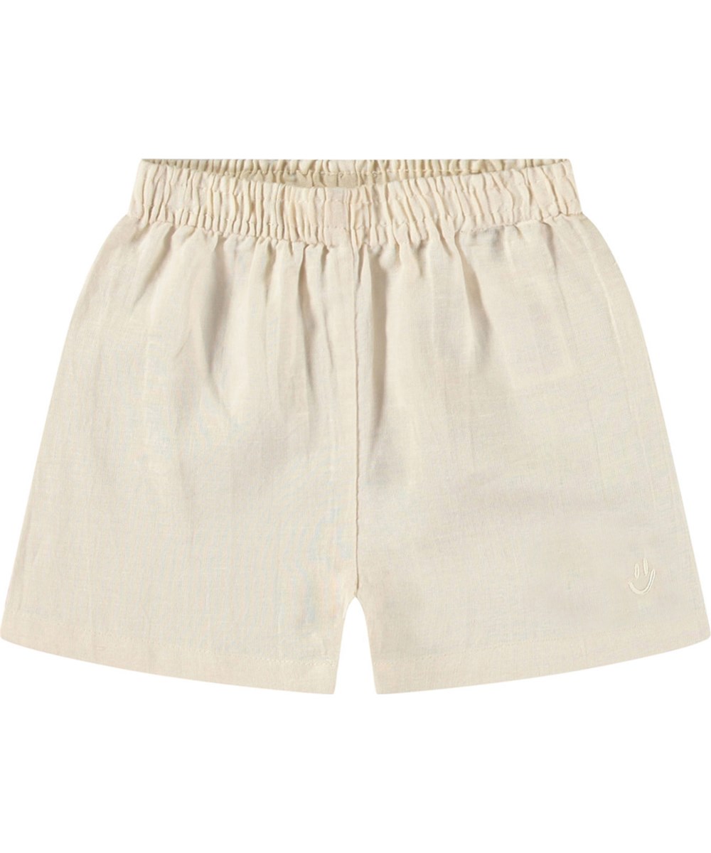 Solar - Summer Sand - Beiga linne sommarshorts för baby