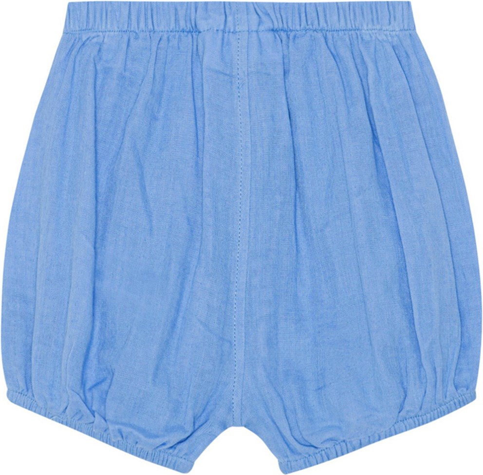 Somos - Forget Me Not - Blå bloomer shorts i ekologisk bomull. 