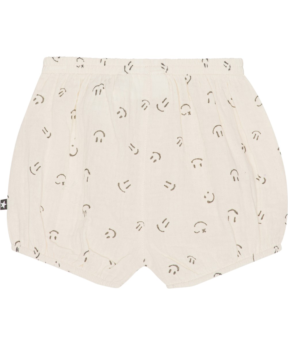Somos - Happy Mini - Vita babyshorts med smileys.