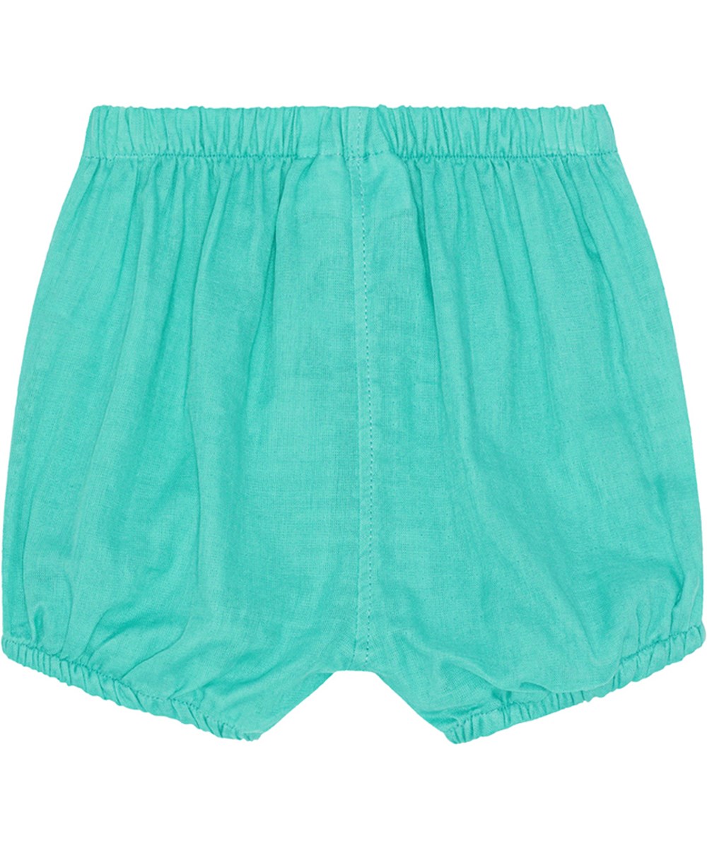 Somos - Pacific - Turkosgröna bloomer shorts i ekologisk bomull. 