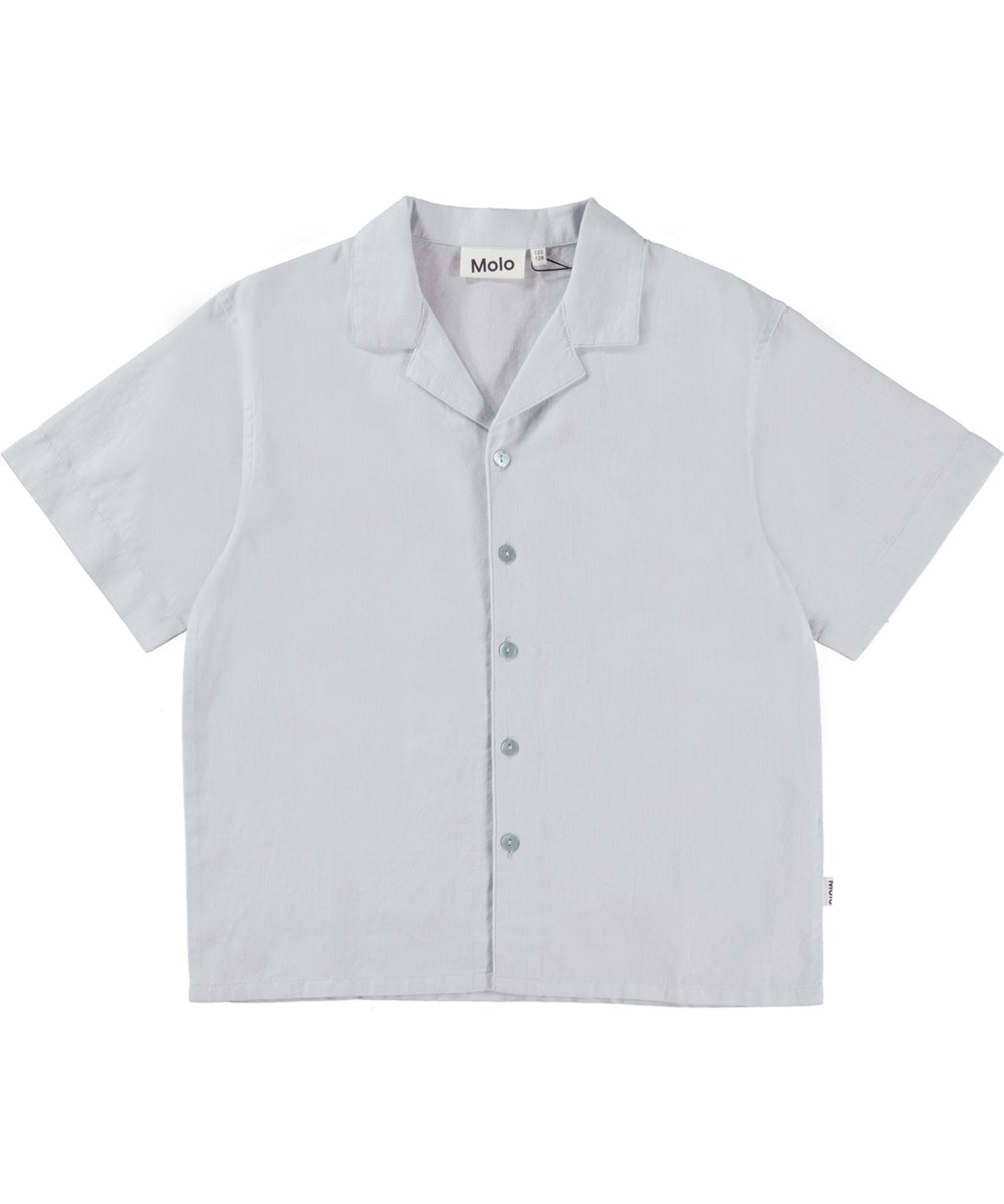 Rui - Iced Blue - Ljusblå unisex skjorta med korta ärmar.