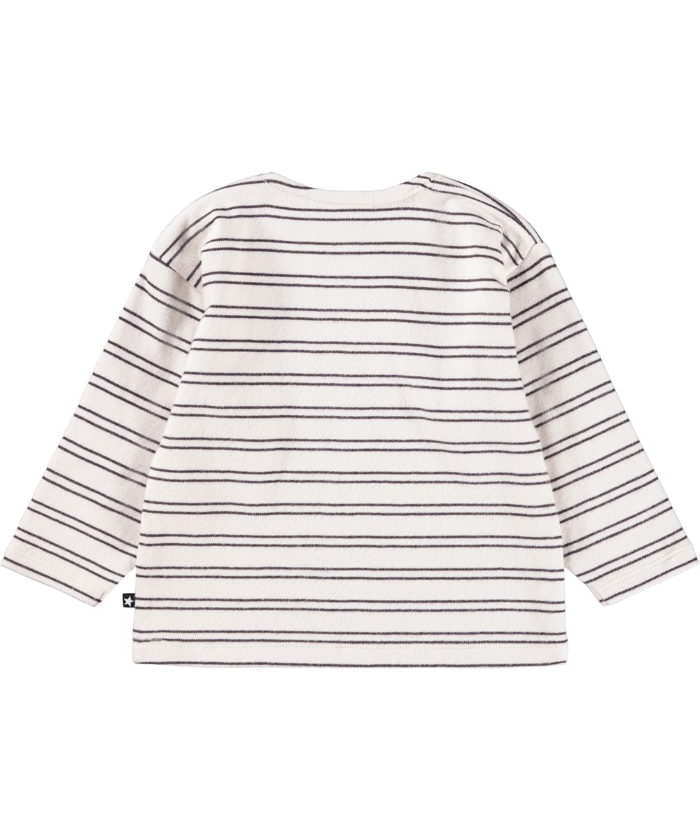 Edarko - Cocoa Stripe - Brunrandig ekologisk bomullsskjorta till baby.