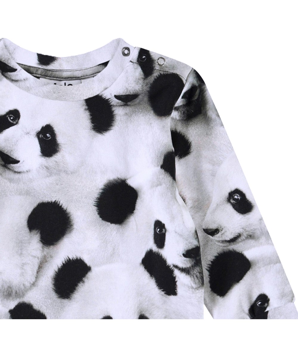 Eloy - Giant Panda - Ekologisk baby långärmad topp med pandatryck.