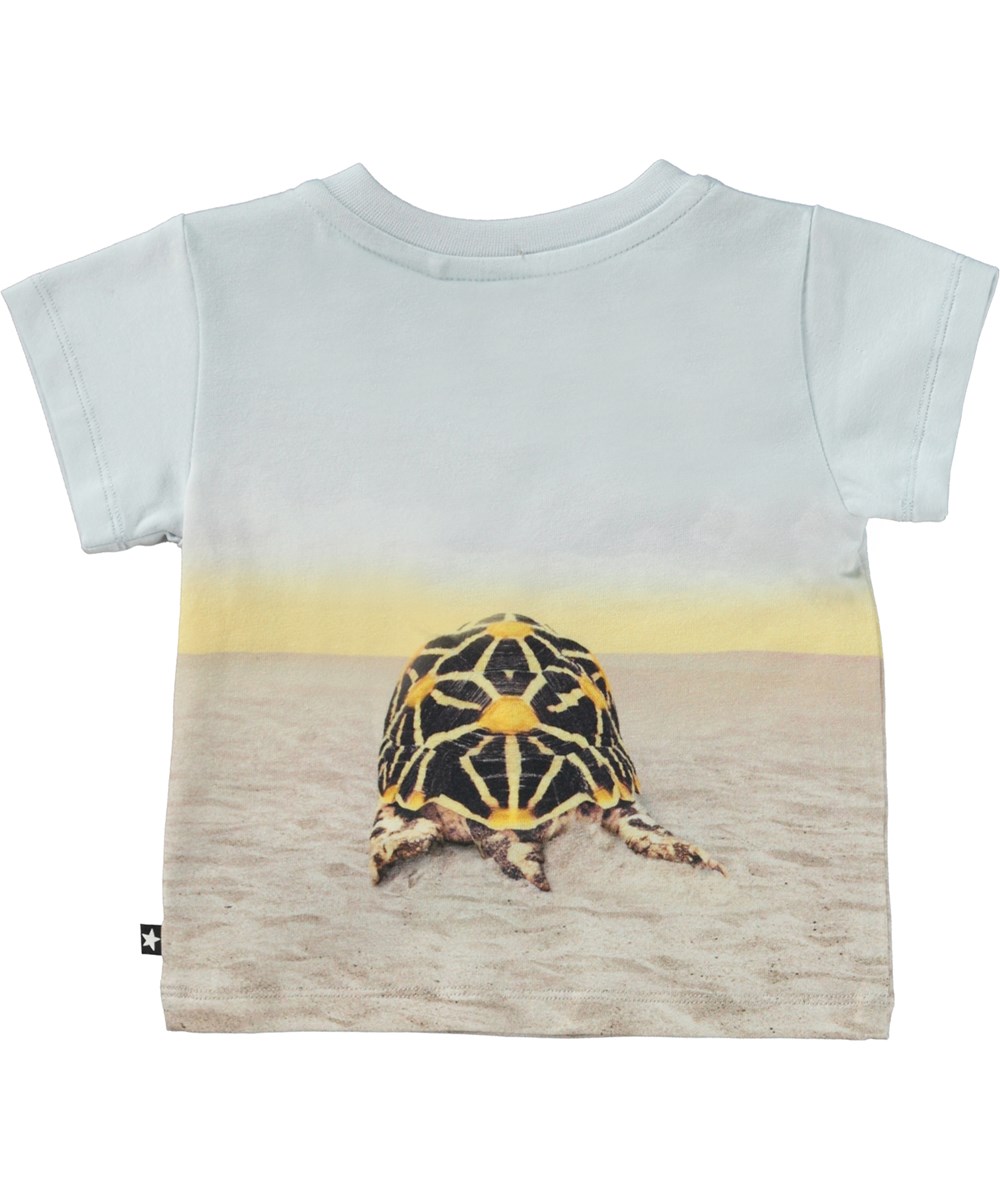 Emilio - Sunny Turtles - Ljusblå babyt-shirt med sköldpadda.