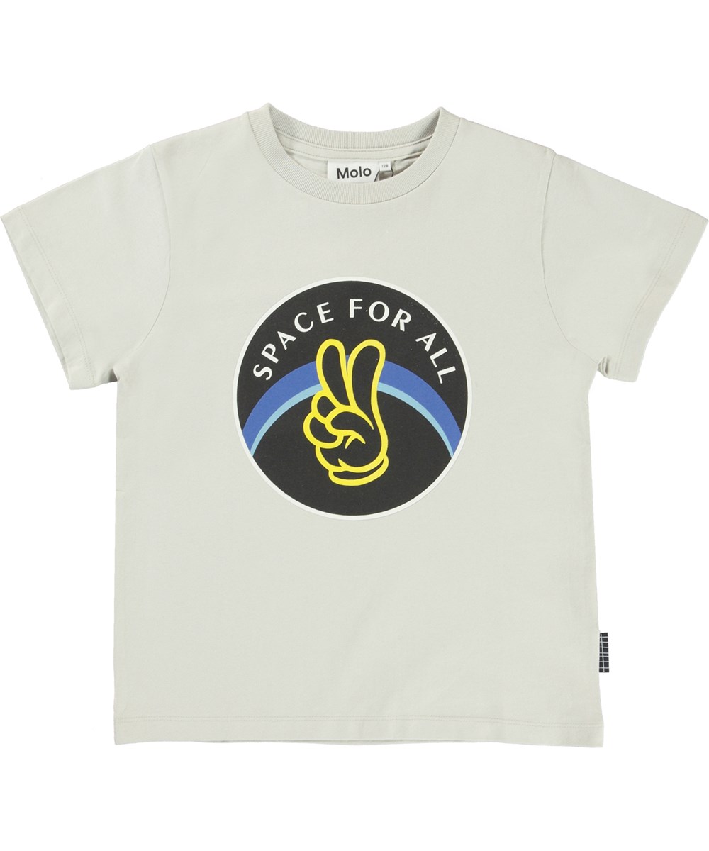 Rame - Moon - Ekologisk beige unisex t-shirt med rymden.