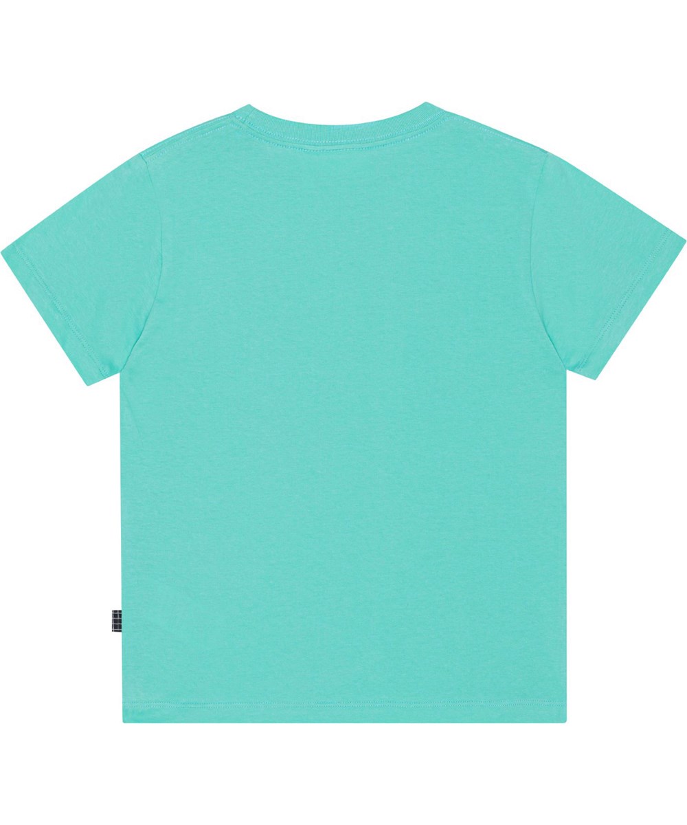 Rame - Pacific - Turkos t-shirt i mjuk ekologisk bomull med smiley och palmögon. 