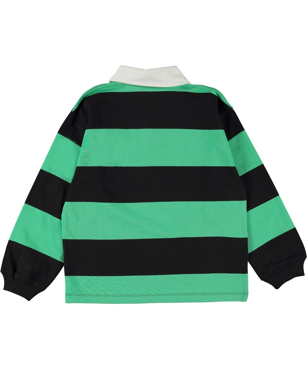 Relz - Fresh Black - Bredrandig polotröja i grön och svart.