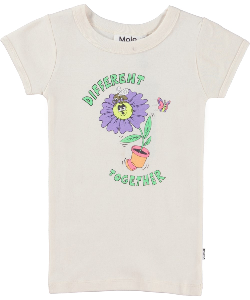Rhiannon - Naturelle - T-shirt med planta.