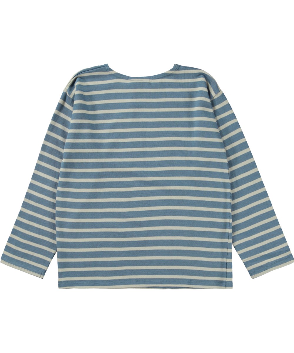 Rilder - Atlas Stripe - Ekologisk randig tröja i blå och vit.